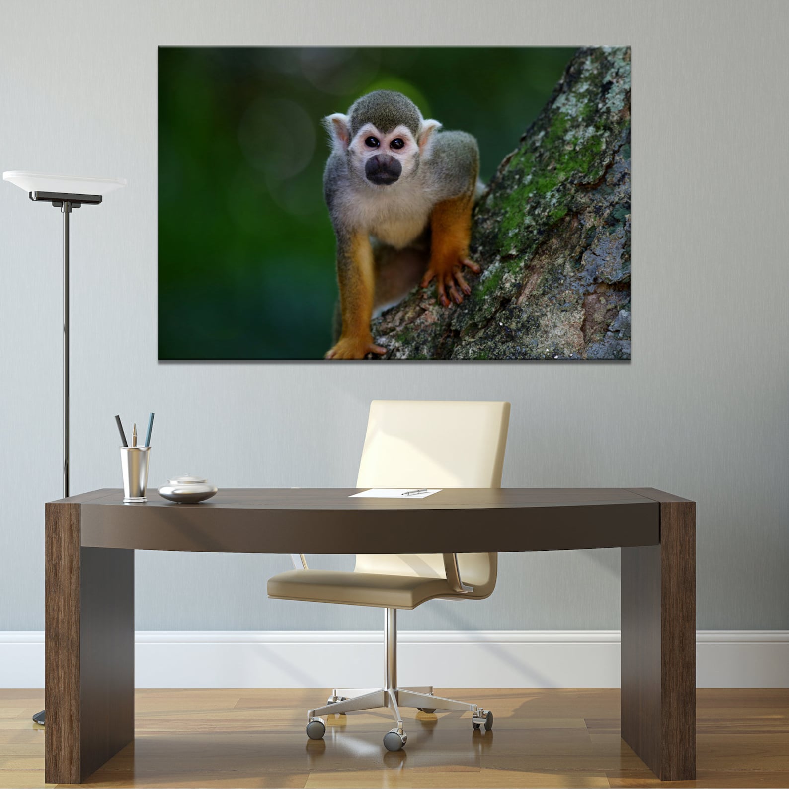 Monkey Canvas Wall Art Print Home Decor Printed Framed Hanging Etsy