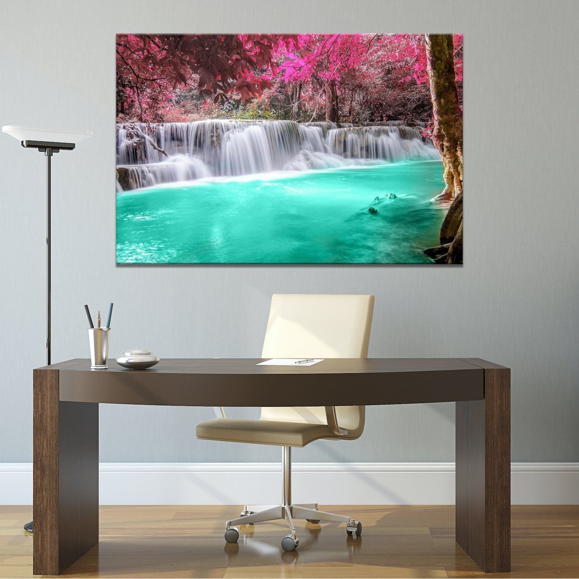 Waterfall Canvas Waterfall Wall Art Waterfall Print Waterfall Etsy
