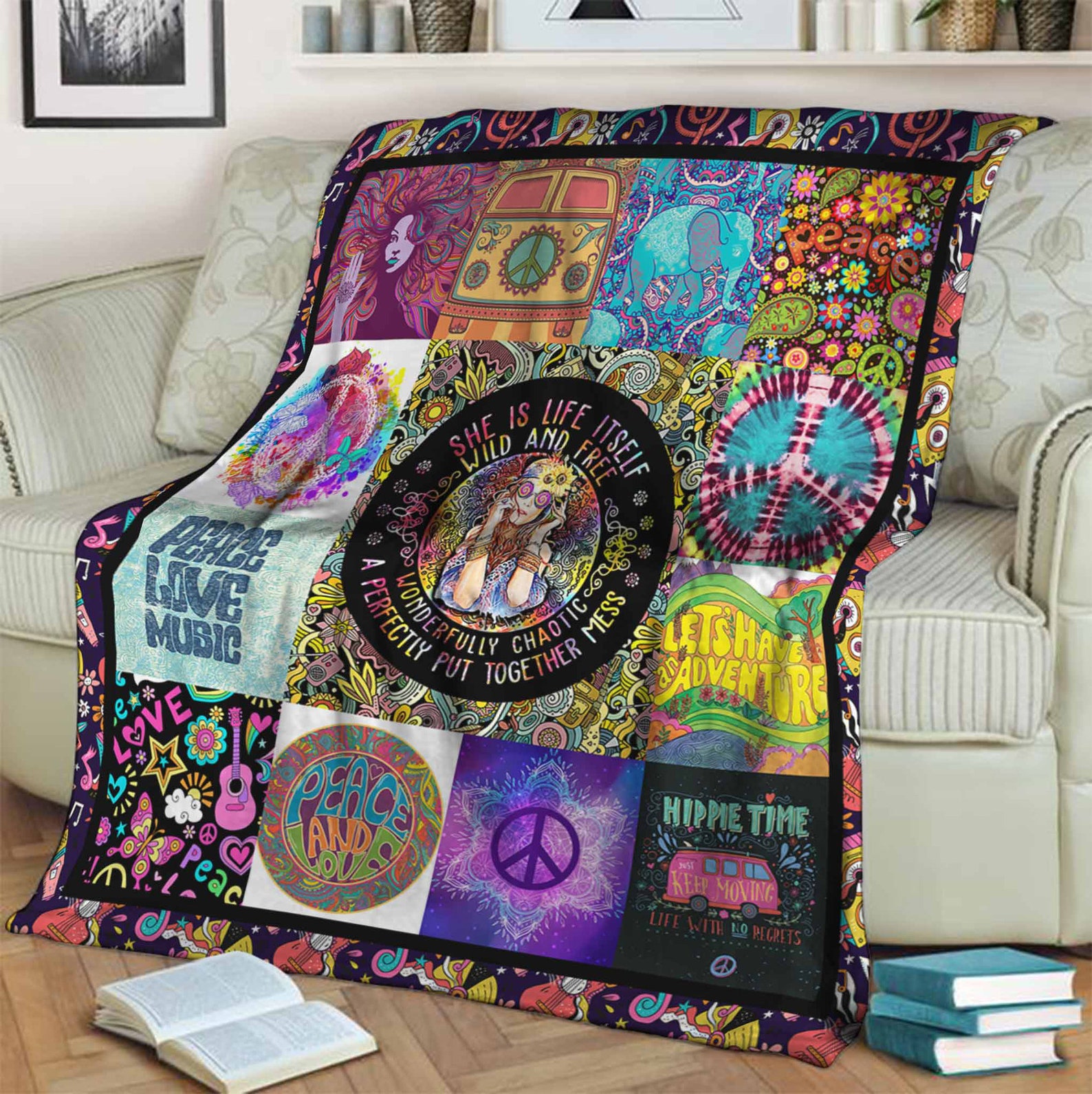 Hippie Quilt Blanket Blanket for Girl Blanket for Boy Etsy