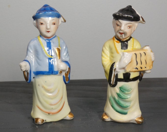 Beautiful! Two Vintage Japanese Asian 1940s "Made in Occupied Japan" Figurines in storage since 1978! - from a New England Estate