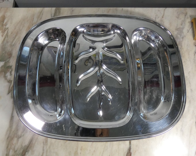 Nice! Vintage Silverplated Meat Roast Turkey Ham Serving Tray - from a New England Estate