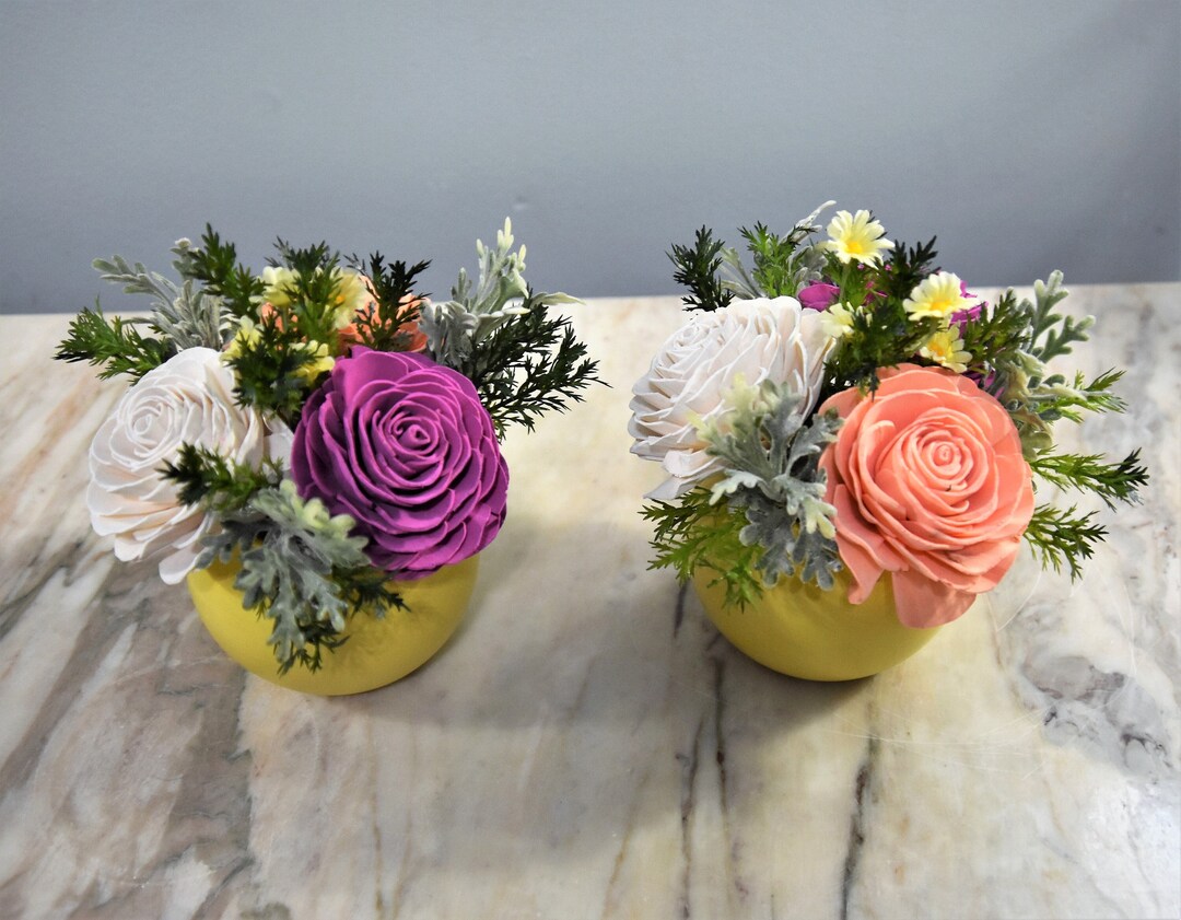 Yellow Color Sola Wood Rose Flower Pack of 10 main image 0