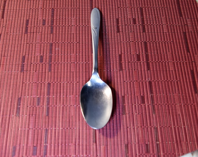 Vintage "Vibrant" stainless soup broth serving spoon by International Silver    - from a New England Estate