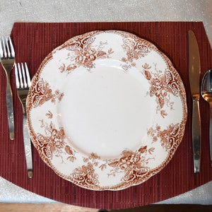 Set of 6 RARE Antique collectable 10&quot; plates, &quot;Naida&quot; by Upper Hanley Semi Porcelain Co Ltd - from a New England estate