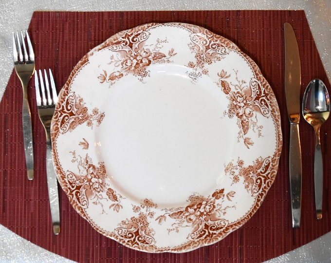 Set of 6 RARE Antique collectable 10" plates, "Naida" by Upper Hanley Semi Porcelain Co Ltd - from a New England estate