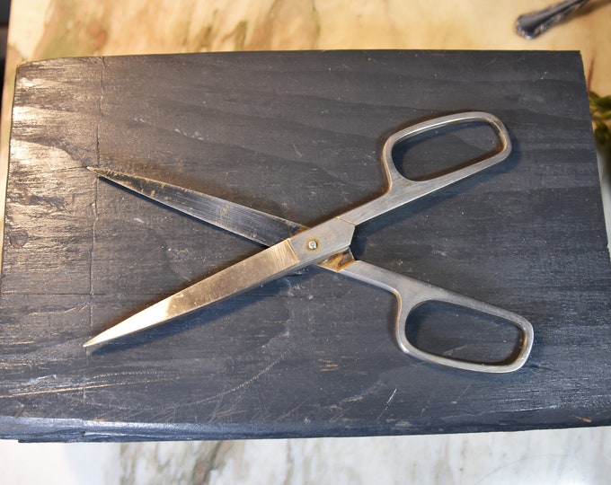 Vintage A.S scissors, hot dropped forged steel, Italy 8 1/2" from a New England Estate