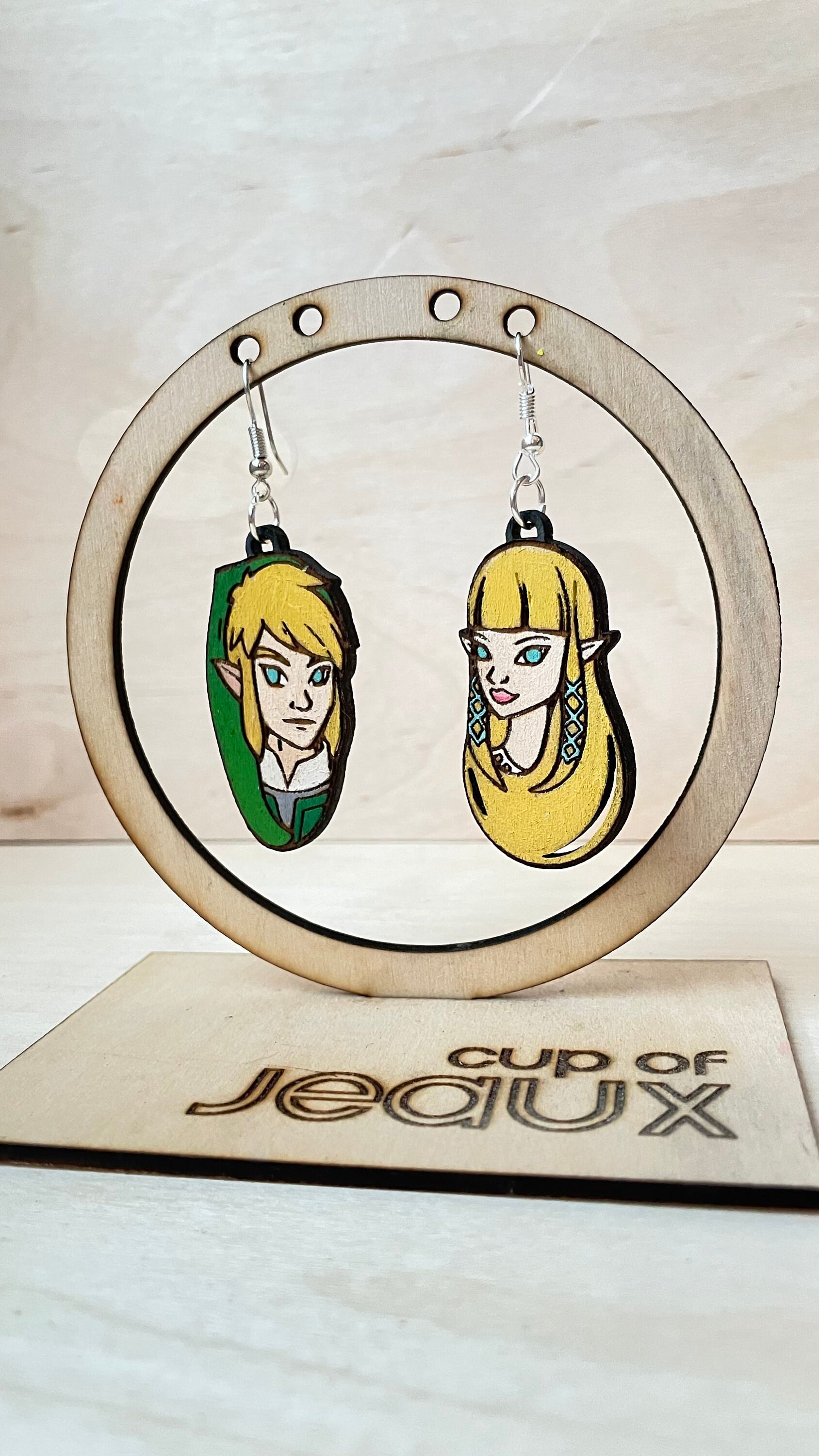 Link & Zelda Inspired Earrings Zelda Earrings Laser Cut Etsy