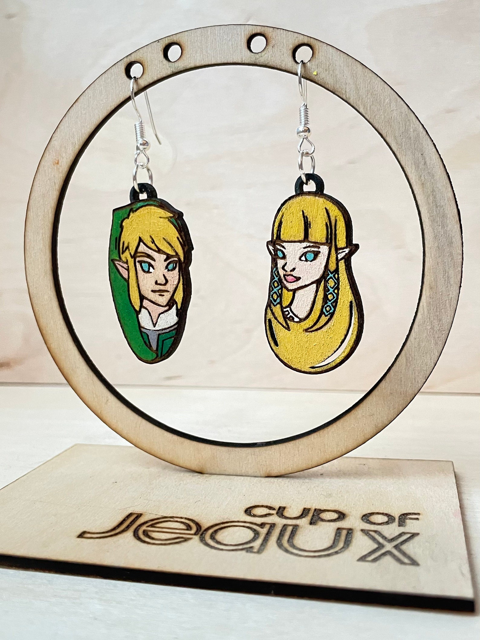 Link & Zelda Inspired Earrings Zelda Earrings Laser Cut Etsy