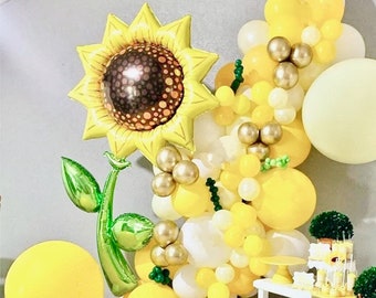 Sunflower Balloon Garland Sunflower Baby Shower Baby In Bloom Sunflower Backdrop Shower Wildflower Baby Shower Sunflower Birthday Garland