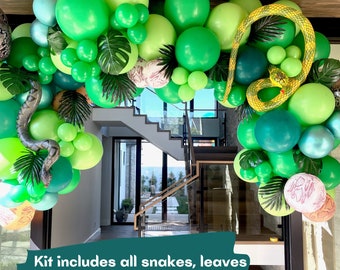 10' Snake Birthday Balloon Arch, Snake Birthday Banner, Snake Decor, Reptile Party Decor, Reptile Birthday, Balloon Garland, Snakes & Cakes