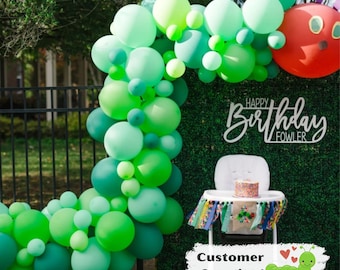 DIY Green Caterpillar Balloon Garland Kit | DIY Balloon Arch Kit | Birthday Party Decor | Baby Shower Decor | Green Balloon Garland Arch
