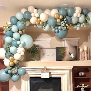Balloon Arch Baby Shower Eucalyptus Sage Green Balloon Garland Boho Baby Shower Decor Gender Neutral Baby Shower Decor Green Balloon Garland