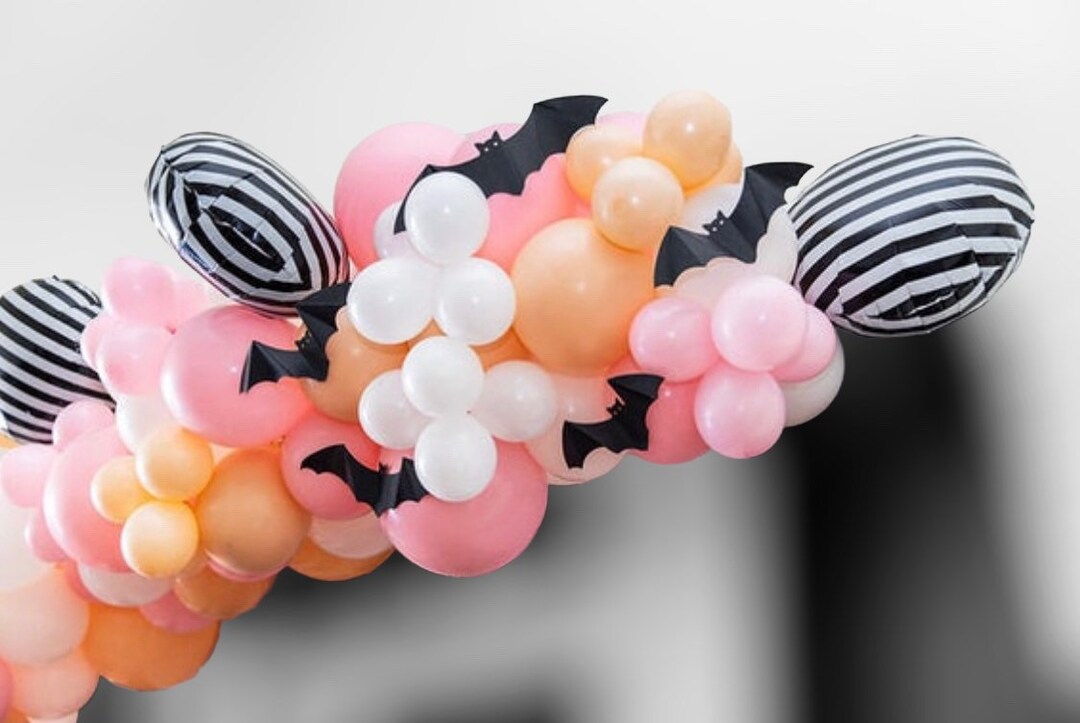 DIY Balloon Garland Arch Kit | Pink, White, Orange, Black and White ...
