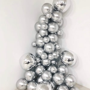 Silver Chrome Balloon | Balloon Garland Kit | Individual Silver Chrome Balloon | Single Balloon