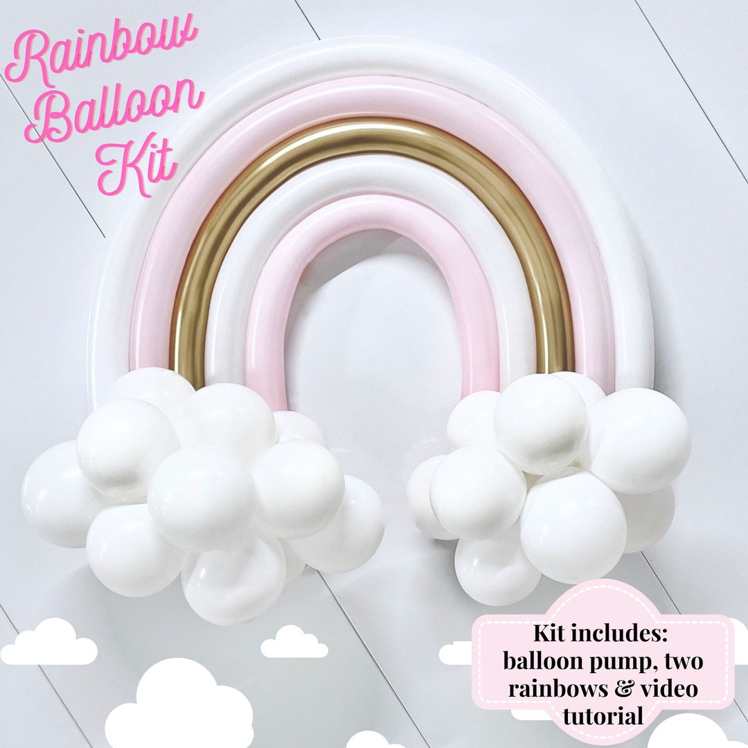 Boho Rainbow Balloon Kit, Rainbow Balloon Arch, PUMP INCLUDED, Rainbow