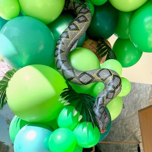 Arco di palloncini per feste di rettili, striscione di compleanno di serpenti, decorazioni di serpenti, decorazioni per feste di rettili, compleanno di rettili, ghirlanda di palloncini, serpenti e torte