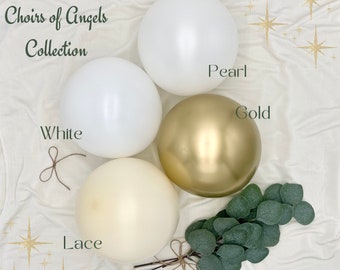 White Christmas Balloon Arch Kit, Gold and Cream Balloon Garland Kit, White Pearl and Gold Balloons, Noel Balloons, Holiday Balloons Decor