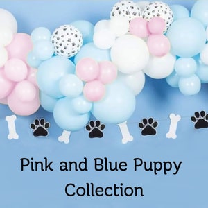 Pink and Blue Dog Balloon Garland, Dog Balloon Arch Kit, Blue Dog Birthday Decor, Let&#39;s Pawty, Pawty Garland, Puppy Birthday, Puppy Party