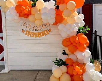 Little Cutie Balloon Garland Kit | Orange & Peach Citrus Baby Shower Decor | DIY Little Cutie Birthday Balloon Kit | Citrus Party Decoration