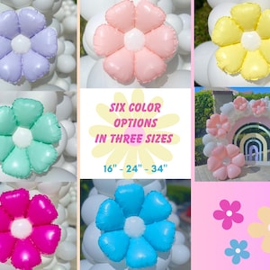 Gänseblümchen-Ballons 2er-Set, Zwei Groovy Party, Fünf ist ein Vibe, Retro Party, Ballonbogen-Kit, Gänseblümchen-Folienballon, Gänseblümchen-Party, Wildblumendusche