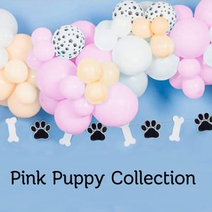 Pink Dog Balloon Garland, Dog Balloon Arch Kit, Pink Dog Birthday Decor, Let&#39;s Pawty, Pawty Garland, Puppy Birthday, Puppy Party, Dog Party