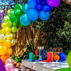 DIY Bright Rainbow Balloon Garland Kit | Red, Yellow, Green, Blue, Purple, Orange | Birthday Party Decor | Outside Decor | Rainbow Birthday