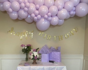 DIY Lavender MATTE Balloon Garland Arch Kit | Birthday | Baby Shower | Bridal Shower | Wedding | Girl Decoration | Party Decor | Quinceanera