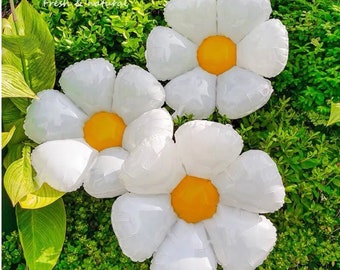 Set of TWO Giant Daisy Balloons | Balloon Garland Kit | Daisy Foil Mylar | Bohemian Daisy | Daisy Birthday | Daisy Baby Shower