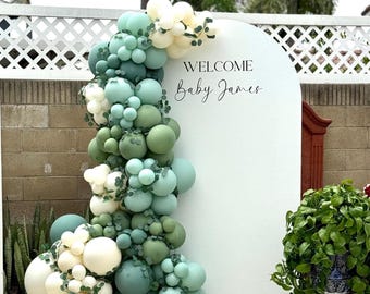 Sage Green Balloon Garland Kit | Eucalyptus Baby Shower Decor | Sage Wintergreen Cream Balloon Arch | DIY Boho Balloons Baby Shower Kit