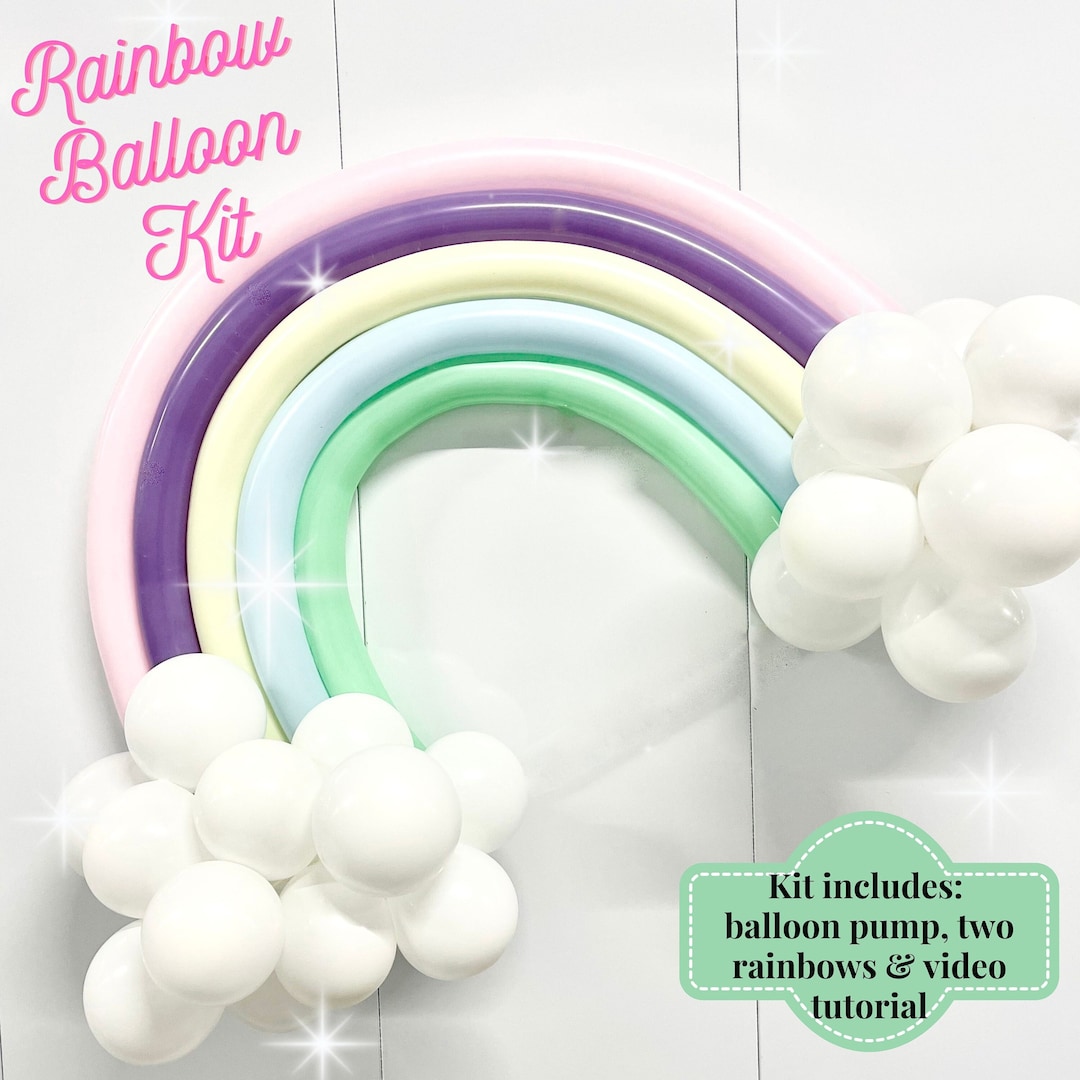 Pastel Rainbow Balloon Kit, Balloon Arch, PUMP INCLUDED in Kit, Rainbow