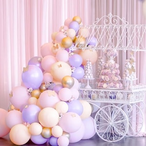Pink Lavender Peach Balloon Arch, Princess Party Balloon Garland, Pink Balloon Arch, Baby Shower Decor, Bachelorette Party, Bridal Shower