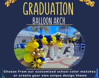 Kit para Criar Seu Próprio Guirlanda de Balões de Formatura | Decoração Personalizada para Formaturas do Ensino Médio e Faculdade 2026 | Kit de Balões DIY nas Cores da Escola | Festa de Formatura