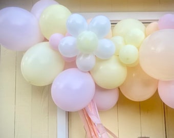 DIY Pink Daisy Balloon Garland | Pink and Yellow Balloon Kit | Daisy Flower Balloon | Two Groovy Party | Daisy Party Decor | Retro Party