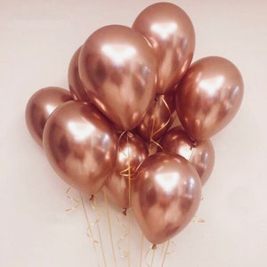 Rose Gold Chrome Helium Balloons, Rose Gold Bridal Shower, Rose Gold Ceiling Balloons, Rose Gold Baby Shower Decor, Rose Gold Birthday Decor