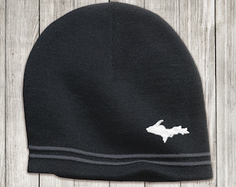 Yooper Upper Michigan Beanie | Embroidered Beanie Hat | UP Knit Hat | Headwear | Custom Embroidery