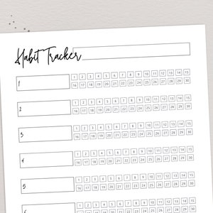 Habit Tracker, Interactive Habit Tracker, Printable Habit Tracker, Fillable Habit Tracker, Monthly Habit Tracker