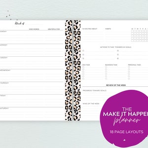 Business Planner Printable, Blog Planner, Goal Planner, Leopard PRint Planner, Productivity Planner, Online Business Planner, Habit Tracker