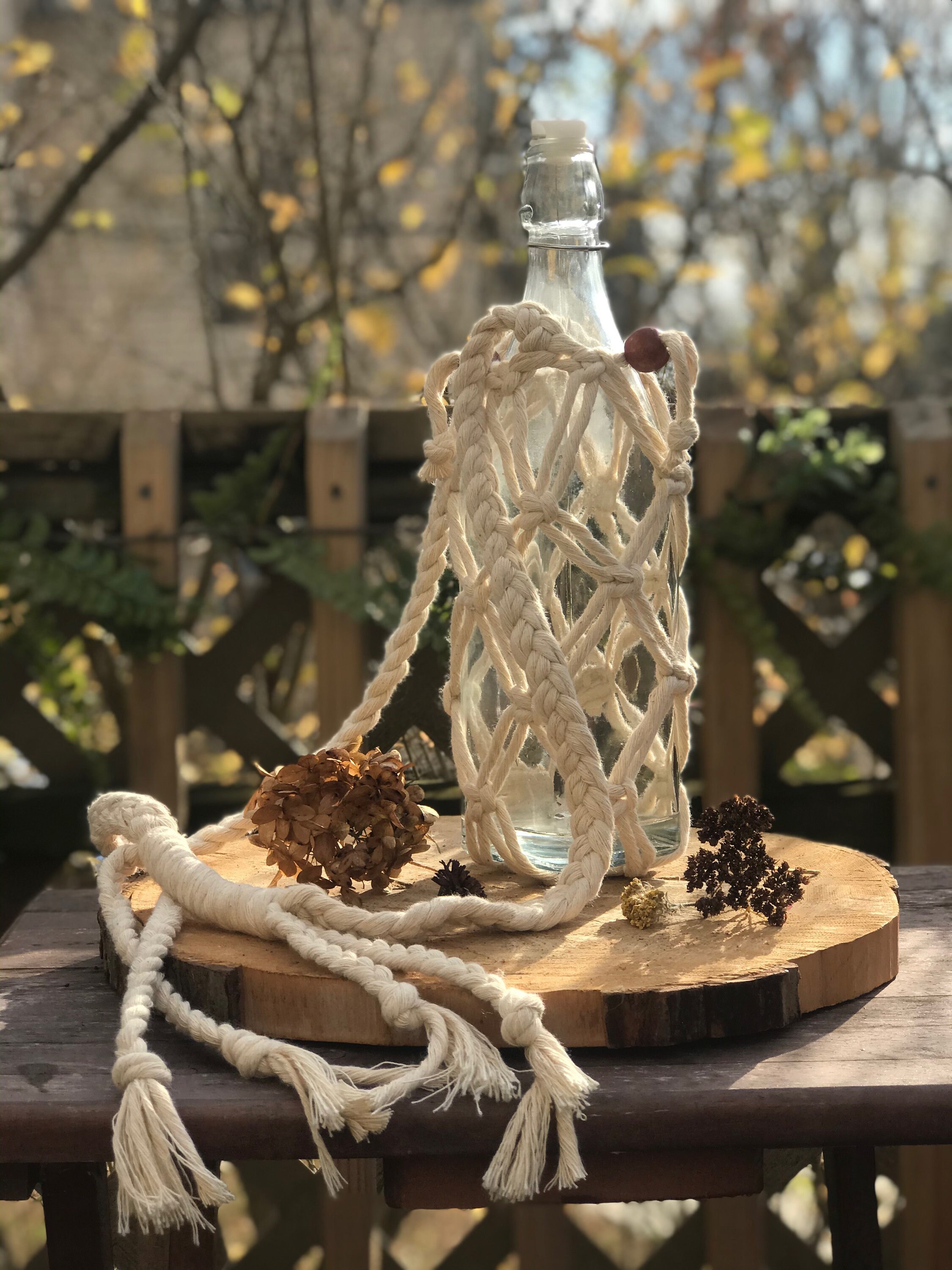 Bottle Included Macrame Water Bottle Holder Etsy
