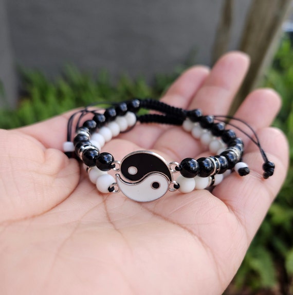 Yin Yang Beaded Couple Bracelets yin Yang Lovers Couple Bracelet him and Her Bracelet yin Yang Friendship Bracelet Etsy UK