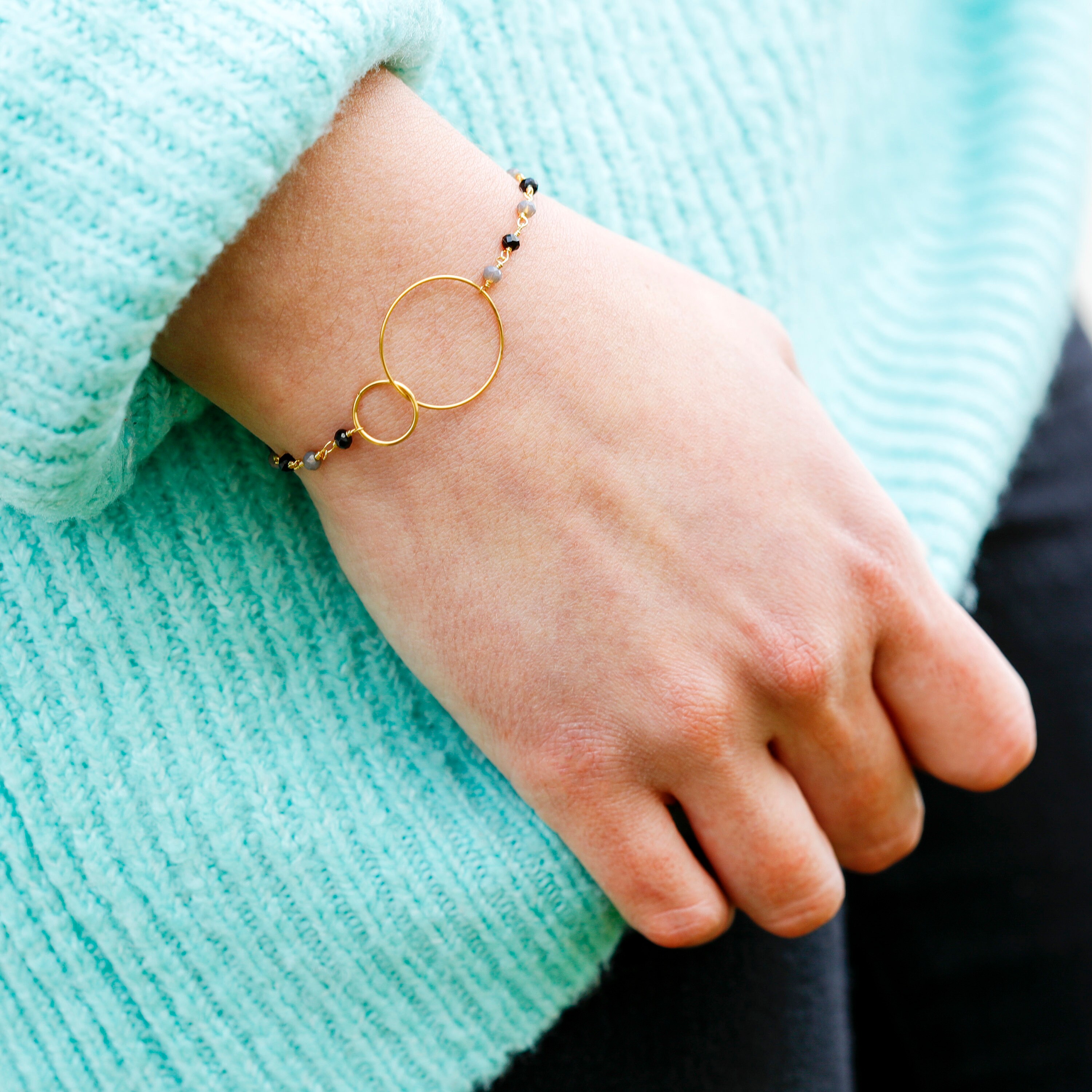 Surgical Steel Bracelet With Faceted Crystals Etsy UK
