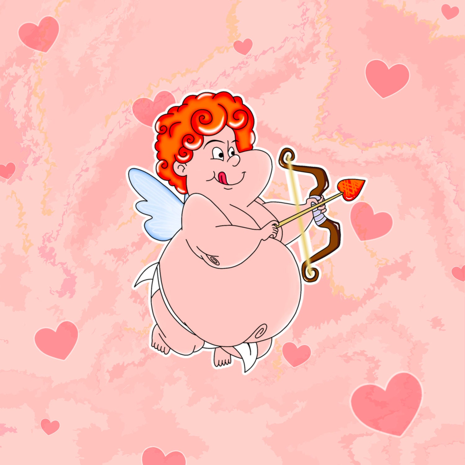 Cute Valentine Chubby Cupid Vinyl Waterproof Sticker High Etsy