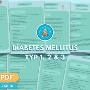 Diabetes Mellitus Lernzettel Pflegeausbildung PDF | Pflegeexamen & Prüfungsvorbereitung für Pflegefachkräfte
