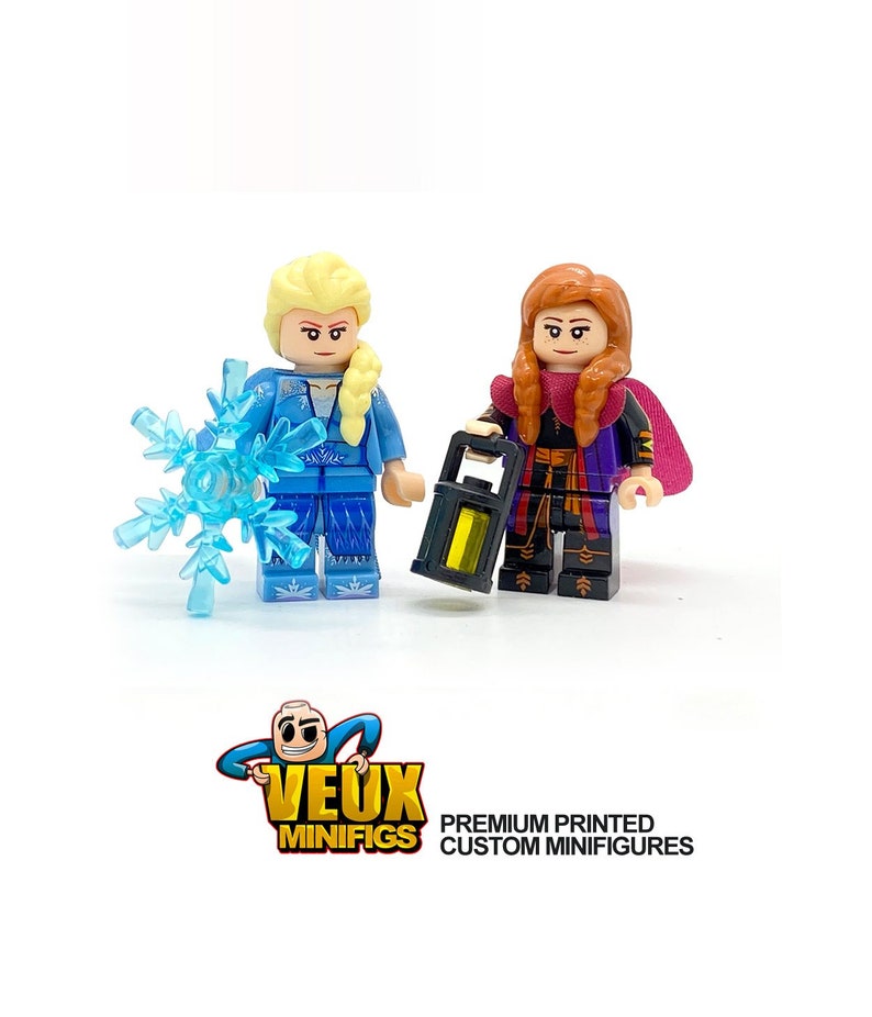 ELSA /& ANNA FROZEN custom minifigure set
