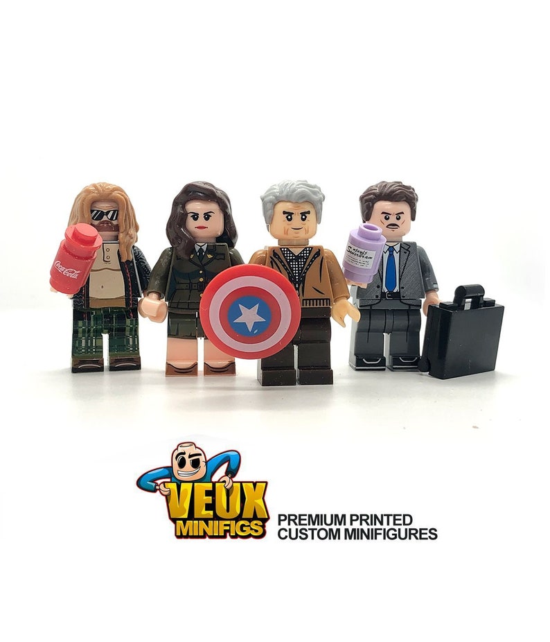 Fat Thor Old Cap. Agent Carter and Howard Stark custom Minifigure set of 4