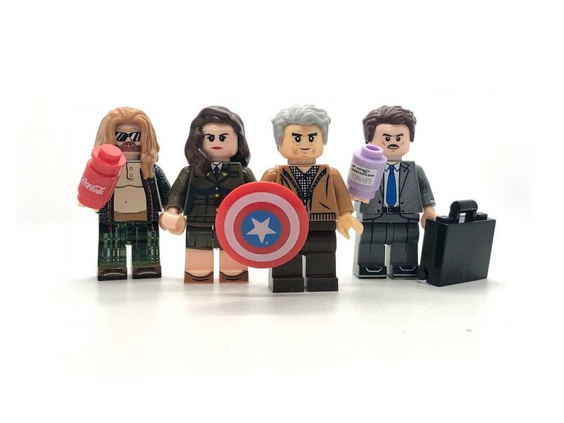 Fat Thor Old Cap. Agent Carter and Howard Stark custom Minifigure set of 4