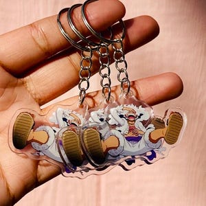 One Piece Keychain: Luffy Anime Keychain with Silver Hardware