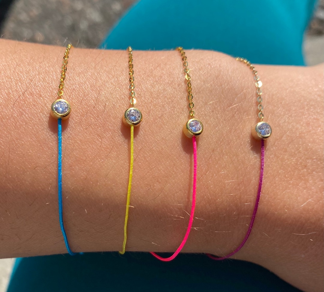 Diamond Bracelet -14k Gold Bezel Setting Diamond Bracelet Fancy