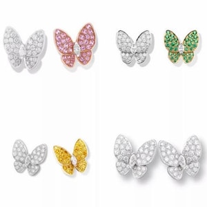 Butterfly Earrings, Two Butterly Earrings, 18K plated earrings, 925 sterling silver earrings, stud earrings, gifts for her