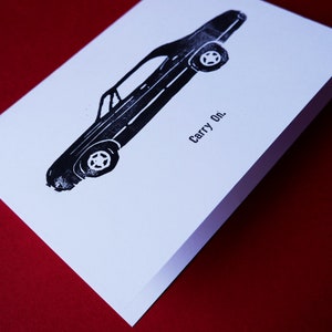 Supernatural lino printed greeting card