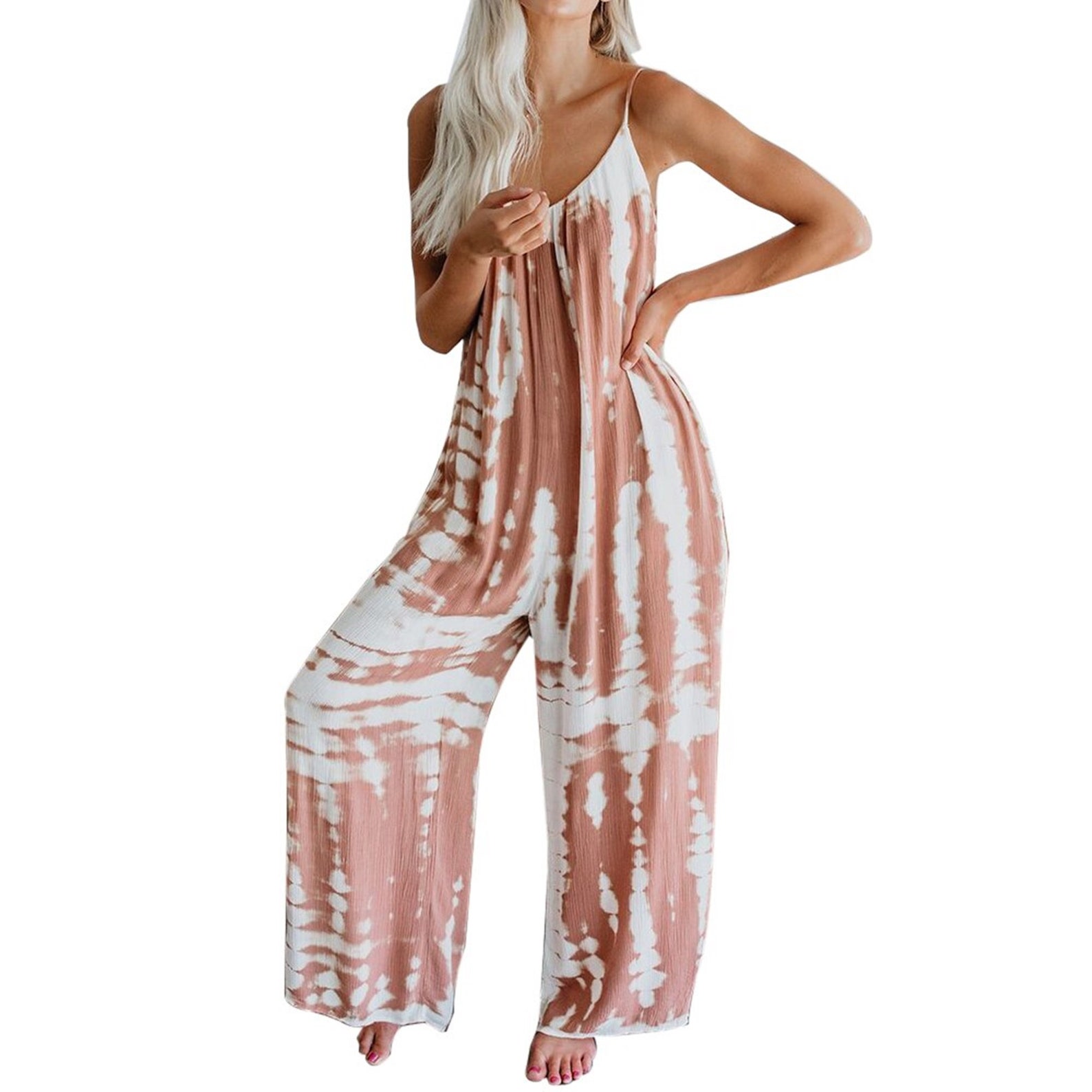 2021 New Tiedye Jumpsuits Women Casual Jumpsuit Loose Etsy